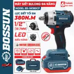 Máy Siết Bulong Bossun BS-IW380CP 380Nm – Pin 21V, Động Cơ Không Chổi Than