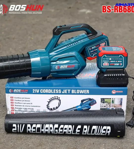 MÁY THỔI LÁ BOSHUN BS-RB680 850W – BRUSHLESS, 21V, 2 TỐC ĐỘ, LƯU LƯỢNG GIÓ 680M³/H
