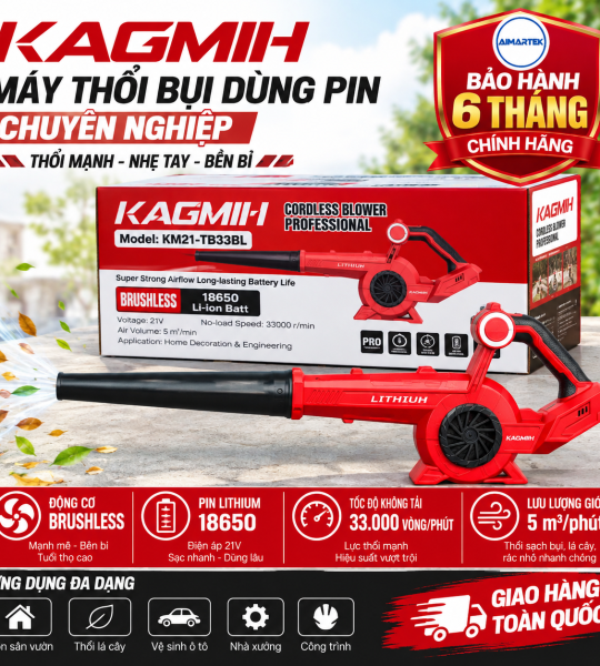 MÁY THỔI BỤI KAGMIH KM21-TB33BL – 21V BRUSHLESS