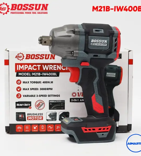 Máy Siết Bulong Pin BOSSUN M21B-IW400BL – Lực Siết 400Nm, Động Cơ Brushless