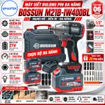 Máy Siết Bulong Pin BOSSUN M21B-IW400BL – Lực Siết 400Nm, Động Cơ Brushless