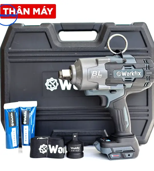 MÁY SIẾT BULONG WORKFIX WF-IW2100PRO – LỰC SIẾT 2100N.M, ĐẦU 3/4 Inch, PIN 21V, ĐỘNG CƠ BRUSHLESS