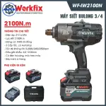 MÁY SIẾT BULONG WORKFIX WF-IW2100PRO – LỰC SIẾT 2100N.M, ĐẦU 3/4 Inch, PIN 21V, ĐỘNG CƠ BRUSHLESS
