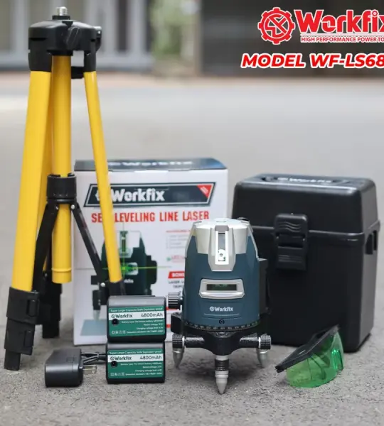 Máy Bắn Cốt, Máy Cân Bằng Laser WORKFIX WF-LS686PRO – 5 Tia Xanh, Xoay 360°