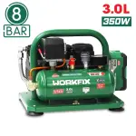 MÁY NÉN KHÍ CHẠY PIN WORKFIX WF-NK30BL 21V – BÌNH 3L, 350W, ÁP SUẤT 8 BAR