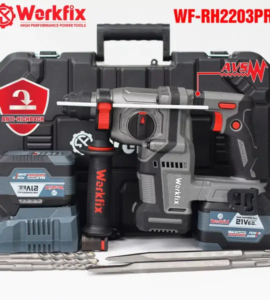 Máy Khoan Đục Bê Tông Workfix WF-RH2203CP – Pin 21V, 3 Chức Năng, Động Cơ Không Chổi Than