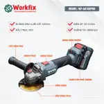 Máy mài góc pin WORKFIX WF-AG100ATC 21V – Brushless, 3 tốc độ, Anti-Kickback